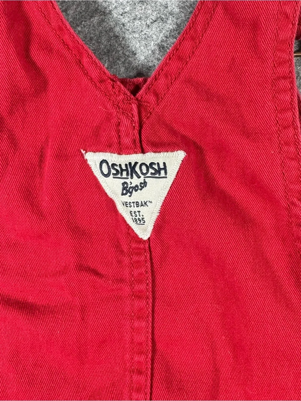OshKosh B'gosh Bright Red Girls' Short Overalls